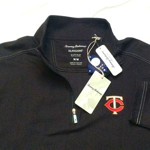 Tommy Bahama Pullover Men's  1/4 Zip Sweatshirt Black MLB Minnesota Twins